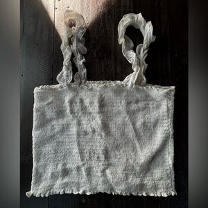 Aerie NWT White Textured Crop Top